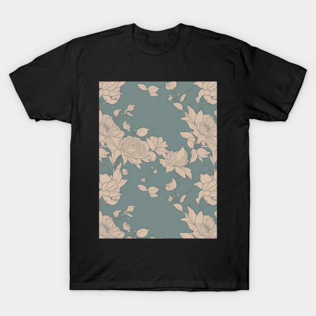 seamless tiled floral trees abstract soft paint Japanese style unique T-Shirt by myouynis